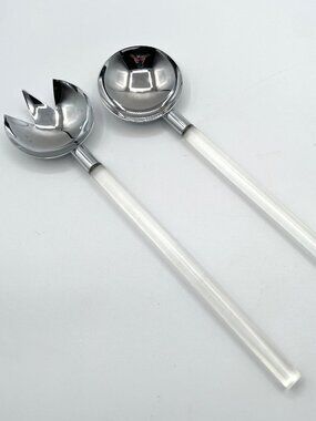 Russel Wright Lucite & Chrome Modernist Serving Utensils – 2-Piece Set